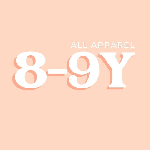 All in stock 8-9 year apparel at Butter Bug Boutique