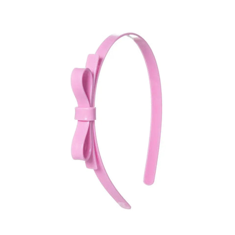 Thin Bow Headband - Powder Pink