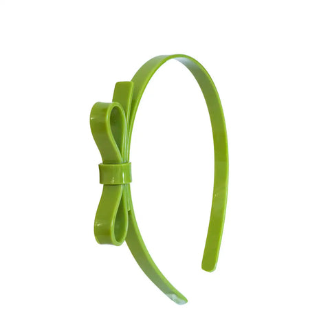 Thin Bow Headband - Moss Green
