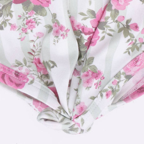 Knotted Gown - Cabbage Rose Stripe