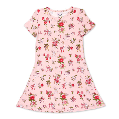 Bamboo Short Sleeve Dress - Bows & Blooms