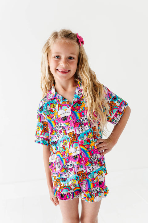 Wild Child Button-Down Bamboo Short Set for Girls