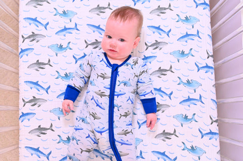 Bamboo Baby Convertible Zipper Pajama Sharks