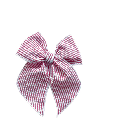 Red & White Seersucker Elle Bow