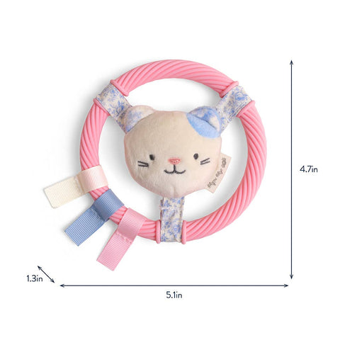Itzy Ring Pal™ - Teething Ring with Pink Kitty