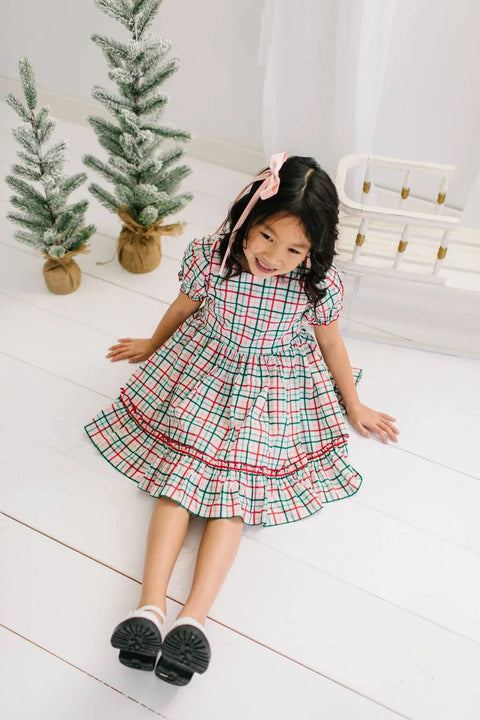 Aura Poplin Dress - Holiday Plaid