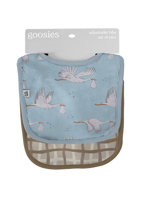 Baby Boy Blue Storks Bib Set