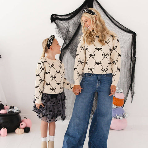 Flocked Bats Halloween Girls Tiered Tutu Skirt