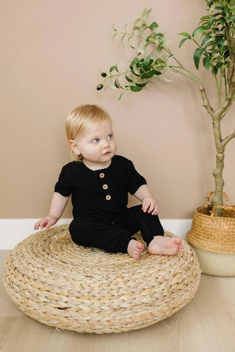 White Bamboo Henley Romper