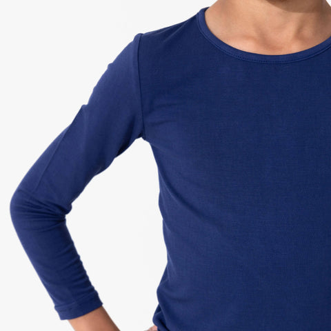 Kids Bamboo Pajama Set - Indigo Blue