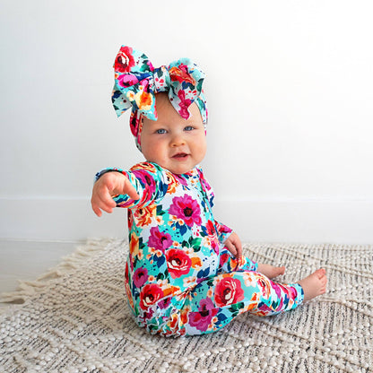 Maggie Bamboo Ruffle Zip Romper