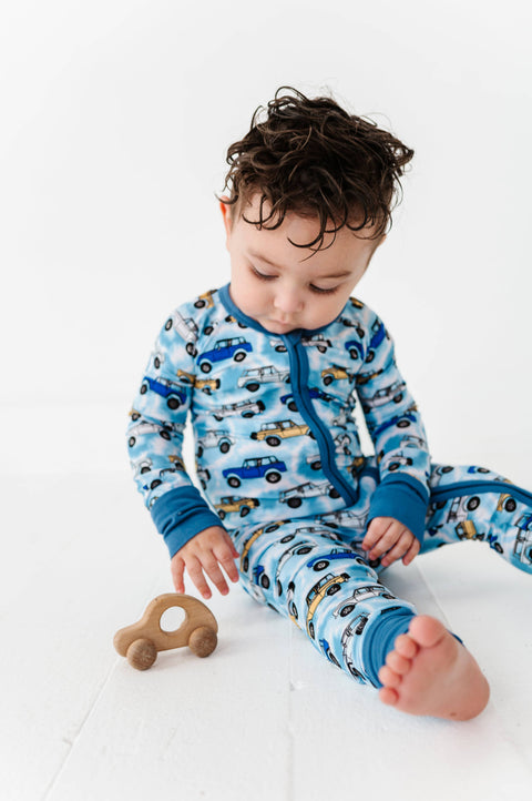 Tie-Dye Trucks Bamboo Convertible Footie for Baby Boys