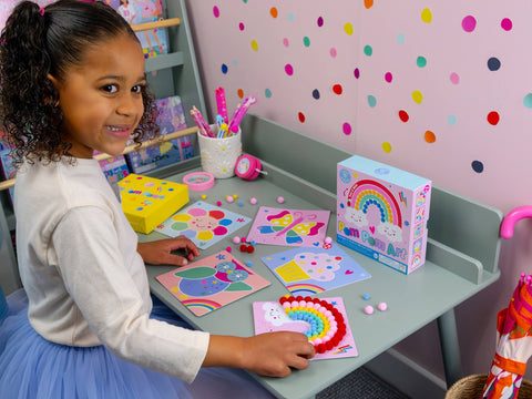 Rainbow Fairy Pom Pom Art