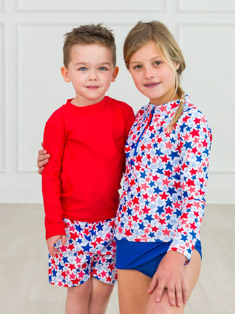 Long Sleeve Rash Guard - Vintage Red