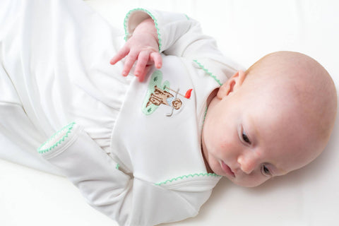 Golf Dog Embroidered Infant Gown