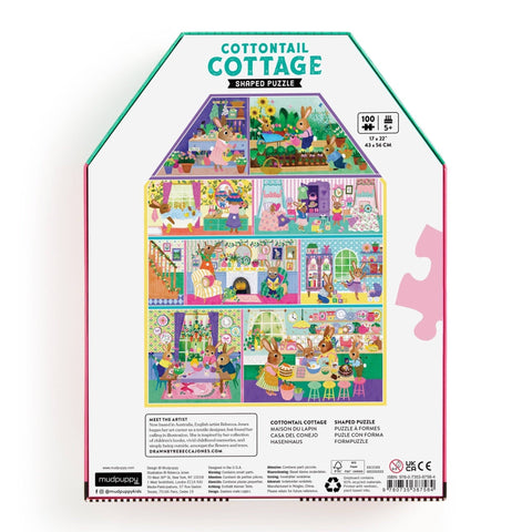 100 Piece House-shaped Puzzle - Cottontail Cottage