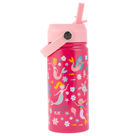 Insulated Stainless Steel Water Bottle with Handle - Mermaid