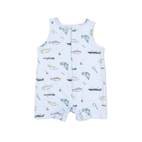 Sleeveless Shortie Romper - Fishing