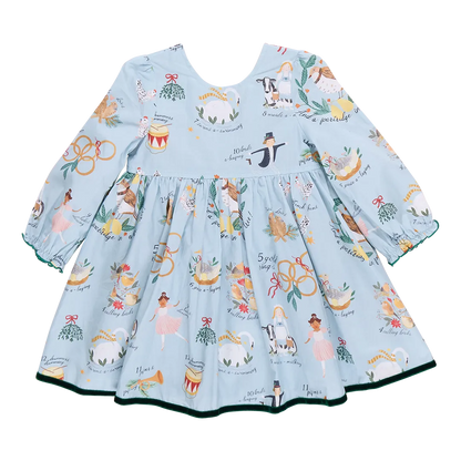 12 Days of Christmas Girls Amma Dress - Pink Chicken