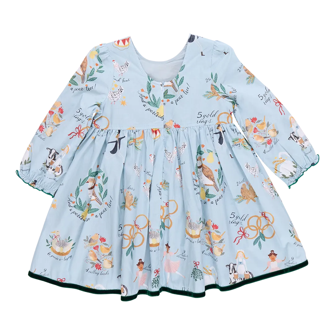 12 Days of Christmas Girls Amma Dress - Pink Chicken