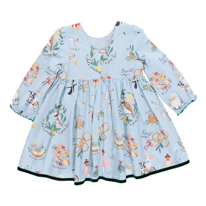 12 Days of Christmas Girls Amma Dress - Pink Chicken