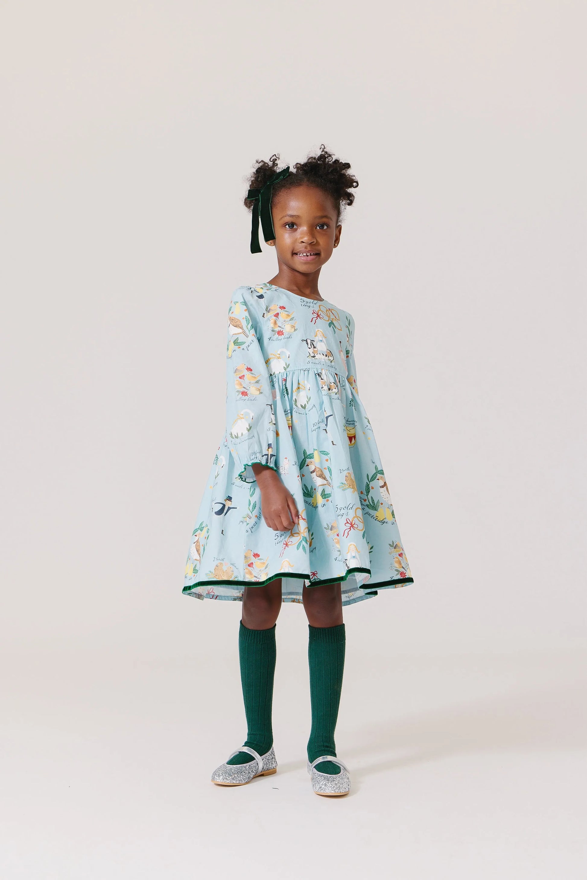 12 Days of Christmas Girls Amma Dress - Pink Chicken