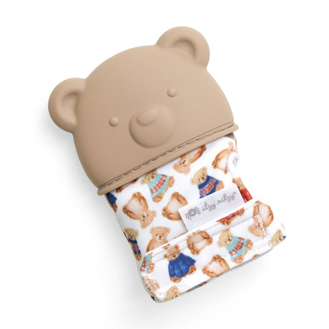 Itzy Silicone Teething Mitt™ - Vintage Bear