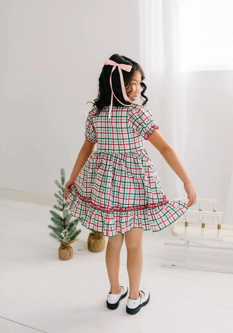 Aura Poplin Dress - Holiday Plaid