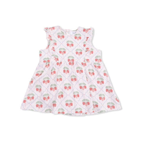 Ruffle Bodysuit Dress - Sweet Strawberries