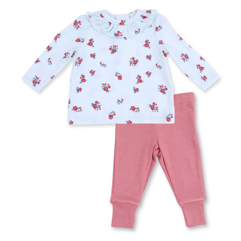 Long Sleeve Ruffle Top & Pant - Alyssa Floral