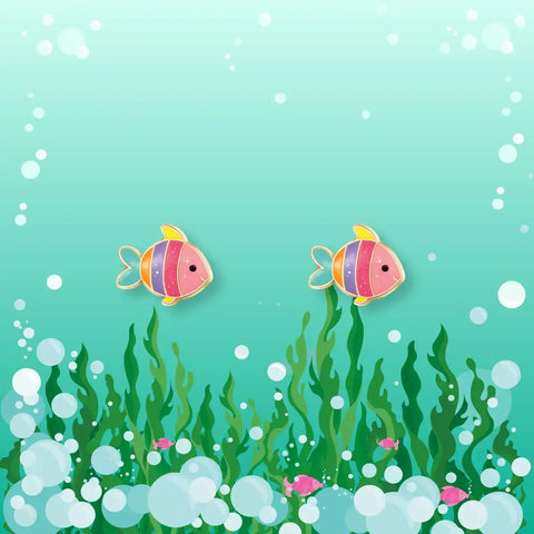 Cutie Stud Earrings | Glitter Rainbow Fish