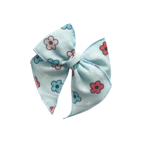 Patriotic Daisy Gauze Elle Bow