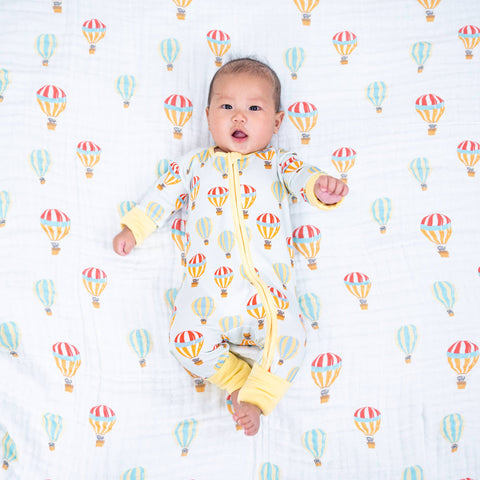 Bamboo Baby Convertible Zipper Pajama Hot Air Balloon