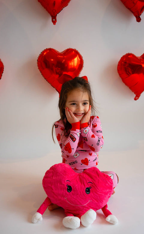 Valentine's Day Love Letters Bamboo Pajama Set for Kids