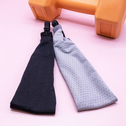 Adjustable No Slip Mesh Sport Headband - Black