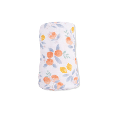 Muslin Swaddle Blanket - Citrus Floral