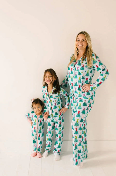Trim The Tree Bamboo Button Up Pajama Set