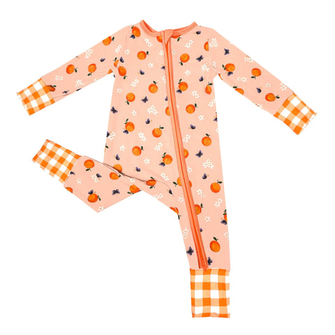 Sweet Tangerine Blossoms Convertible Footie