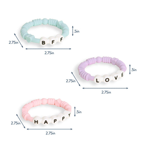 Bitzy Bands™ Silicone Teething Bracelet Rings