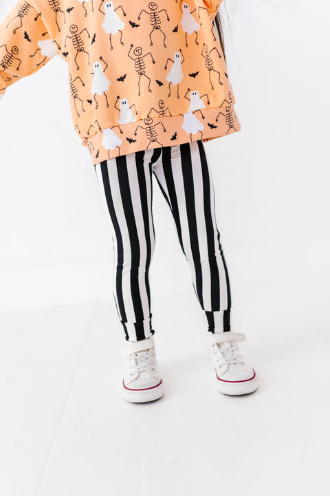 Spooky Stripes Halloween Bamboo Leggings for Kids