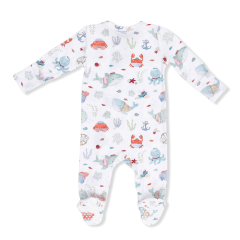2 Way Zipper Footie - Sailor Sea Creatures