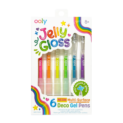 Jelly Gloss Neon Multi-Surface Deco Gel Pens (Set of 6)