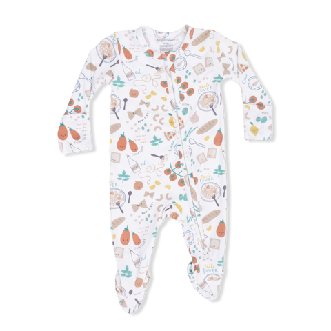 2 Way Zipper Footie - Pasta Lovers
