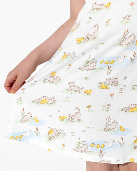 Girls' Short Sleeve Bamboo Dress/Nightgown - Tiny Tails Tales