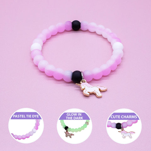 Glow in the Dark Unicorn Charm Bubble Bracelet