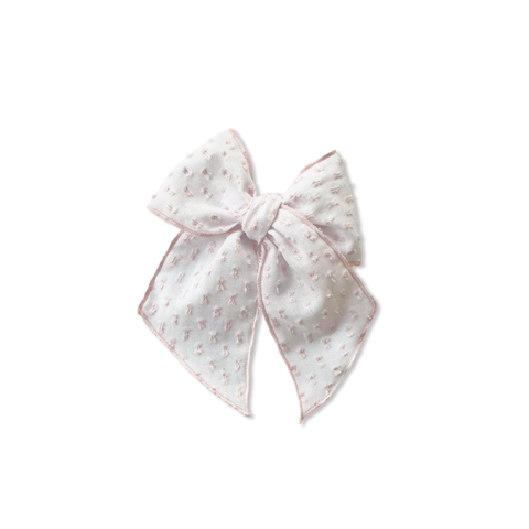 Vintage Textured Pink Dotted Elle Bow 