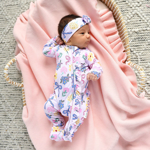 Evie Ruffle Zip Bamboo Pajama
