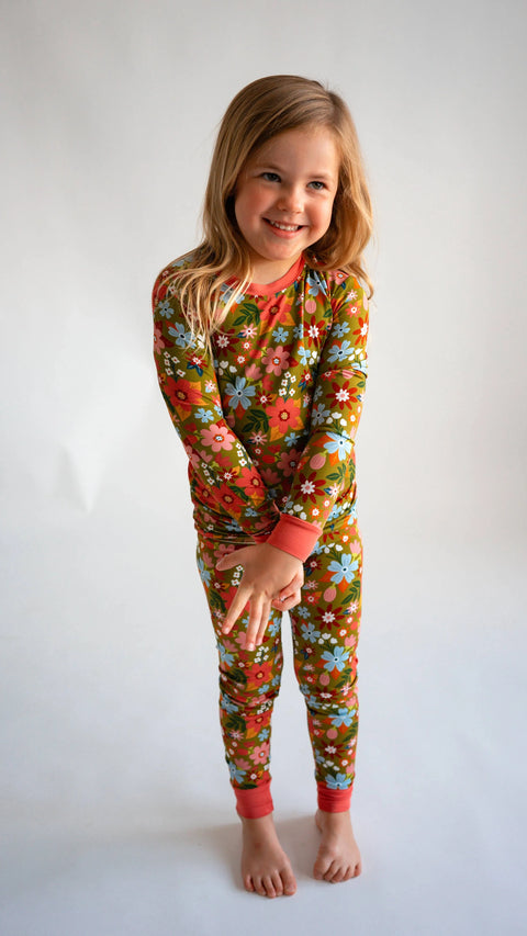Fall Floral Two-Piece Bamboo Pajamas