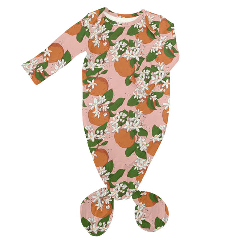 Orange Blossoms Knotted Infant Gown