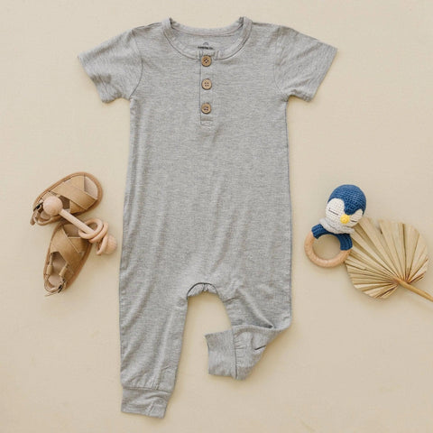 White Bamboo Henley Romper
